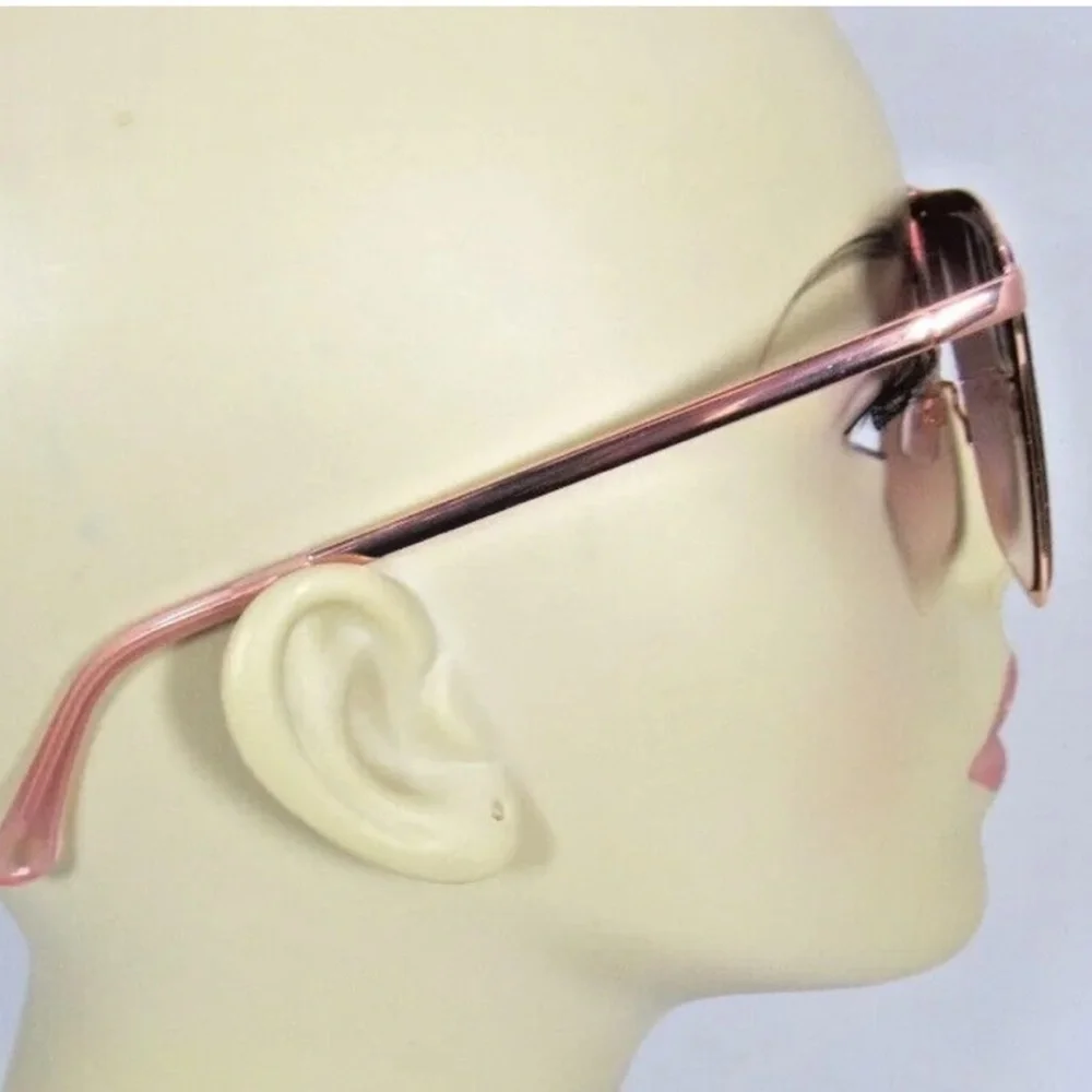 Jessica Simpson Rose Gold Metal Frame Square Shield Sunglasses Eyewear J6100 - Picture 14 of 14